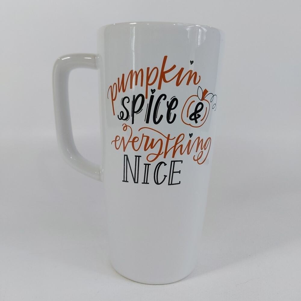 PUMPKIN SPICE & EVERYTHING NICE Large Ceramic Coffee Tumbler‎
